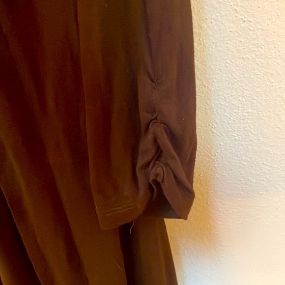 AB Studio - brown open front long tunic w/ gathered sleeves, Women’s Medium - Picture 2 of 8